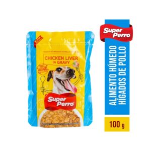 Super perro sobre higado de pollo